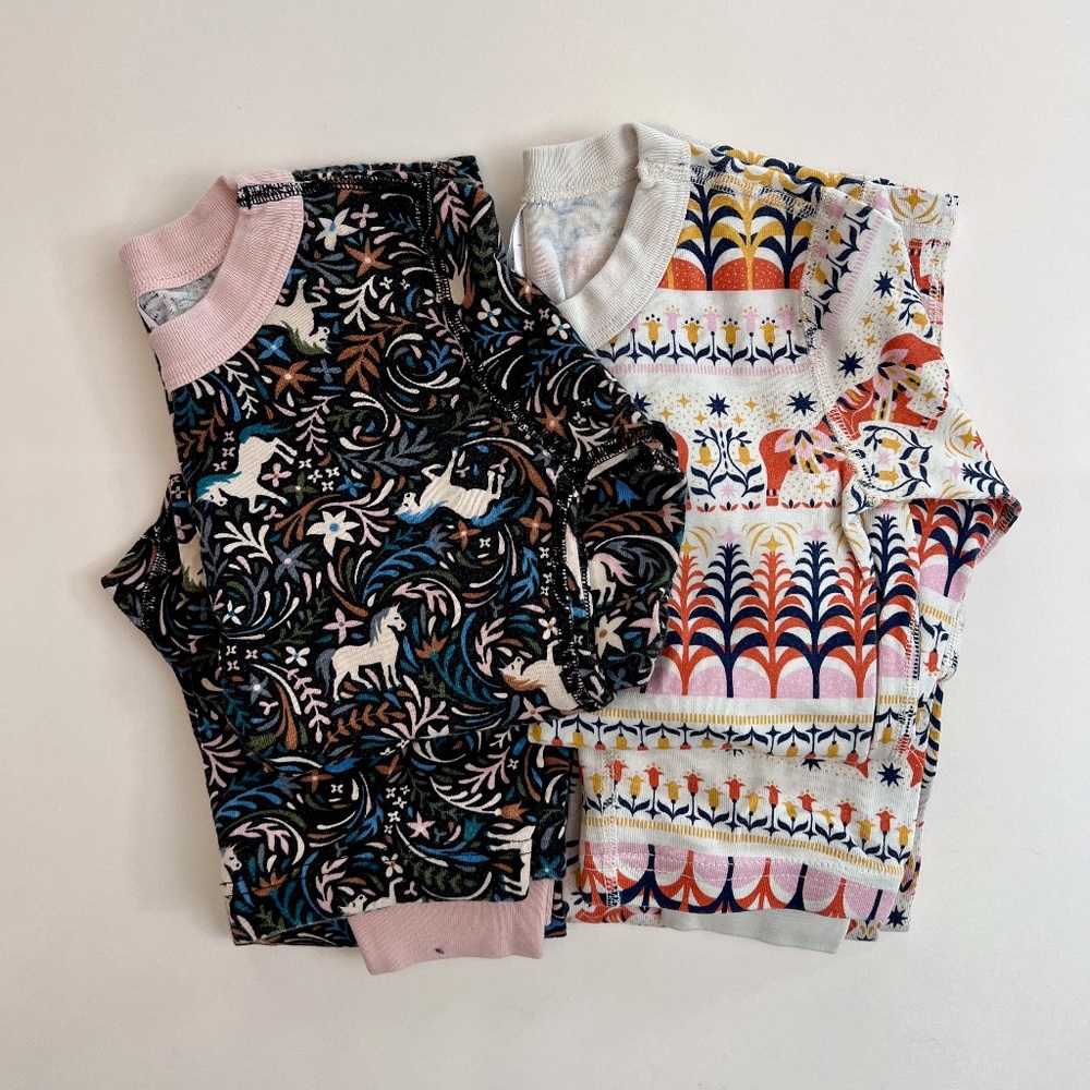 2 pack Hanna Andersson Organic Cotton Pajamas size 10 long sleeve with Ponies!